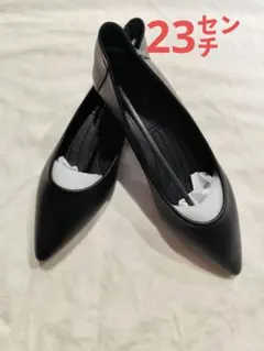 ローファー 23㌢ 黒ローファー パンプス ヒール低め かわいい かっこいい