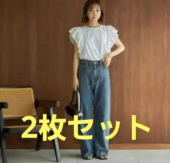 しまむら mysa 袖 レース フリル トップス M 白 黒 セットのサムネイル
