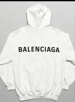 BALENCIAGA バックロゴ パーカー ホワイトのサムネイル