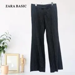 zk791【S】ZARA BASIC カジュアルパンツ ストライプ柄のサムネイル