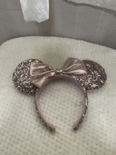 ミッキー耳カチューシャ ピンク スパンコール
