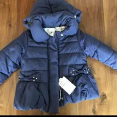 新品　アウター　110 リボン　ジャンバー　コート　ネイビー　リボン　紺色