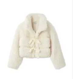 Sustainableリボンボアショートコート