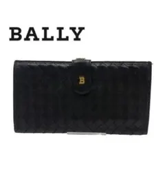 BALLY 編み込みデザイン ブラック長財布 レディース