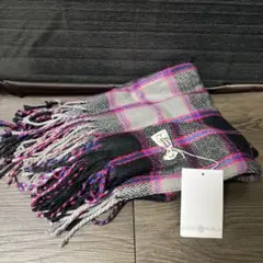 QUEEN WORLD チェック柄ストール マフラー ショート×ループ