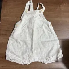 H&M オーガニックコットン ストライプロンパース 6-9ヶ月