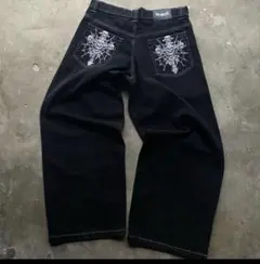 ブラックデニム ワイドレッグ　y2k archive opium