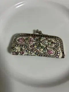 刺繍デザイン コインケース　インド刺繍リボン　花柄　印鑑ケース