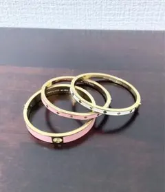 ケイトスペード　バングル3本セット　ピンク系　ホワイト系