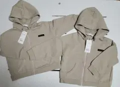 タグ付き未使用SIMPLEFREE フード付きパーカー ９５ ベージュ２点セット