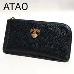 美品✨　ATAO　スリモ　ケリー　黒　シボ革　L字ファスナー　薄型　現行 ✨美品・現行✨アタオ スリモケリー L字ジップ 長財布 シボ革