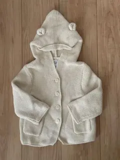 ギャップ GAP 80 くまさん カーディガン くま 耳 フレンチバニラ