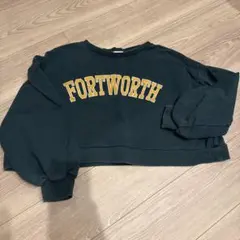 tip top+ FORTWORTH クロップド丈スウェット M グリーン