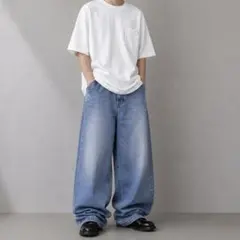 Carhartt　カーハート　革タグ　デニムパンツ　ジーンズ　極太　ブルーW44のサムネイル