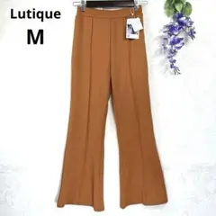 ルティーク　フレアパンツ　センタープレス　スラックス　総ウエストゴム　伸縮性　M