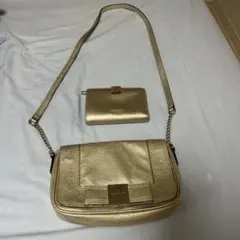 Kate Spade ゴールドショルダーバッグと財布セット
