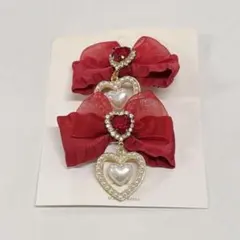 ヘアメ　リボン　赤