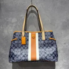 COACH トートバッグ シグネチャー ネイビー F29064 A4 OL - メルカリ