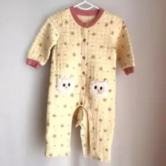 ミキハウス　ロンパース　キルト生地　ポケット付きロンパース ベビー