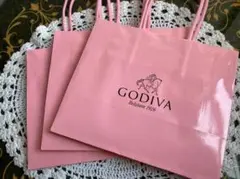 GODIVA ピンク ショップ袋 3枚セットのサムネイル