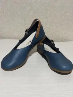 mon macaron ダークブルー バレエシューズ