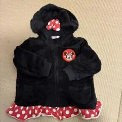 ミニーマウス フリースパーカー 黒