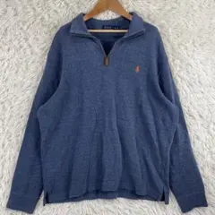 美品　POLO RALPH LAUREN ハーフジップスウェット　XL ネイビー