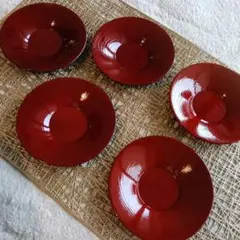 春慶塗 銘々皿 5枚セット 中山作 木箱付き　和食器　伝統工芸品　新品　美品 春慶塗 銘々皿 5枚セット 中山作 木箱付き 和食器 伝統工芸品 新品 美
