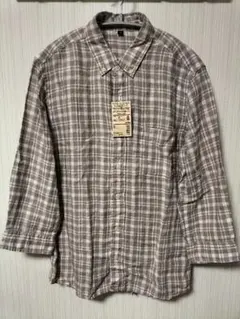 新品 無印良品 良品計画 ボタンダウンシャツ 麻100% 七分袖