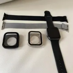 Apple Watch4 44ミリブラックシリコンバンド