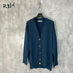 美品 23区 洗える テンセルストレッチ Vネックカーディガン 38 ネイビー 23区 テンセルストレッチVネックカーディガン 大きいサイズ46 黒
