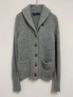 B04019 POLOポロラルフローレン　ウール　カーディガン　グレー