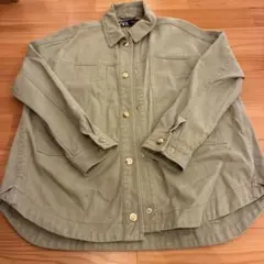 ZARA カーキ デニムジャケット レディース　　オーバーサイズ　 xs