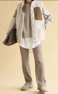 Patagonia リバーシブルボアダウンベスト xxsフレームワーク