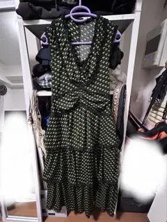 レースフリルギミックティアードドレスワンピース