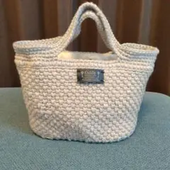 ☆ハンドメイド☆毛糸マルシェバッグ☆ニットバッグ☆模様編み☆ズパゲッティ☆