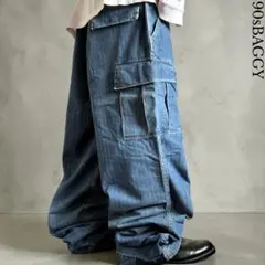 未使用90s00s Wrangler バギーカーゴデニムパンツ ヴィンテージ復刻