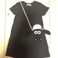 Shaun the Sheep 黒 半袖ワンピース