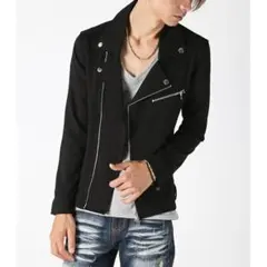 本日値下げ★　希少　ダブルライダース ジャケット　黒　ストレッチ　スリムフィット