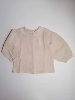 tocotovintage 6Y オフホワイト 丸襟 刺繍えり 長袖 ブラウス