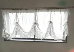 ホワイト レースカーテン　カフェカーテン