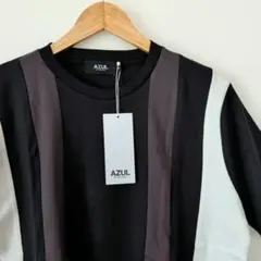 新品未使用タグ付 アズール カラーブロック切替Tシャツ 接触冷感 クールタッチ