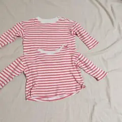 赤と白ストライプ Tシャツ 90cm　2枚セット