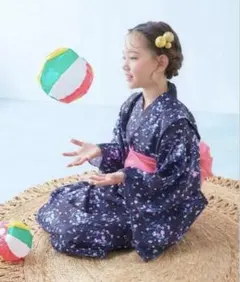 デビロック　浴衣 130cm ピンク帯付き