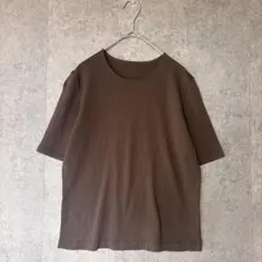 Leilian レリアン 半袖セーター ウールカットソー ブラウン 7号 無地