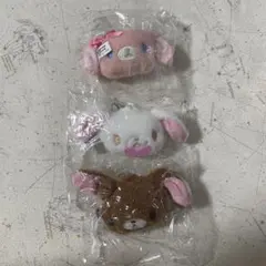 サンリオ シュガーバニーズ ぬいぐるみチャーム　しろうさ　ももうさ　くろうさ
