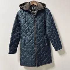 【美品】LAVENHAM キルティングコート　サイズ36 紺色 ブラウン　英国製