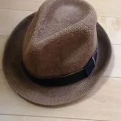 中折れハット ブラウン系　麦わら