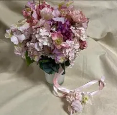 ウエディングブーケ　ブートニア付き