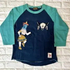 90s Indian Motorcycle ネイティブ刺繍 七分袖Tのサムネイル